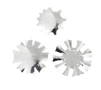 DECHOUS 3pcs Stainless Steel Manicure Trimmer Nail Art Plate Module for Acrylic Nails Cutter Templates Silver A B C Set for Professional Shaping