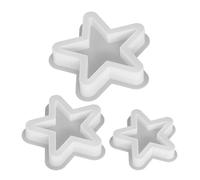 DECHOUS 3pcs Star Candle Molds Silicone Mold DIY High Temperature Resistance Easy Cleaning White Five-Pointed Star Shapes for Aromatherapy Creations and Party Crafts