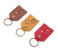 DECHOUS 3pcs Transparent Pet Hair Storage Keychain for Dogs and Cats Sealed Keepsake Pendant for Preserving Fur Memories Easy Attachment Memorial Souvenir Accessories in Brown Red Yellow