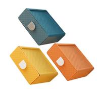 DECHOUS 3pcs Type Desktop Organizer Boxes for Stationery Jewelry Makeup Large Capacity Space-saving Storage Containers in Dusk Orange Tranquil Blue for Home Office Dormitory