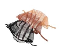 DECHOUS 3Pcs Wig Net Cap Set for Women Elastic Mesh Dome Hair Nets in Black Beige and Brown Breathable Comfortable Wig Caps and Hair Styling
