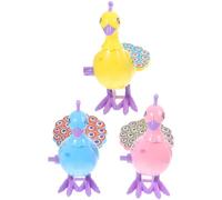 DECHOUS 3Pcs Wind-up Peacock Clockwork Cartoon Shape Early Learning for Portable Cute Twist and Crawl Educational Playroom