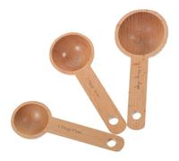 DECHOUS 3pcs Wooden Coffee Measuring Spoons Set 15ml, 10ml, and 7.5ml Capacity, Multi-Function Portable Scoops for Accurate Coffee Bean and Powder Measurement, Simple Chic Design for Home