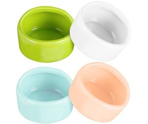 DECHOUS 4 Pcs Hamster Food Bowls Small Water Bowls Firm Bottom Easy to Clean Sturdy Ceramic Material Assorted Color Decorate The Hamster's Cage for Hamsters and Hedgehogs Small Animals