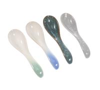 DECHOUS 4 Pcs Unique Korean Spoons Ceramic Rice Spoon Comfortable to Use Reasonably Designed for Daily Dining and Serving Needs