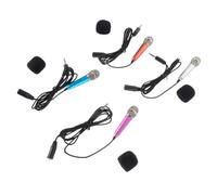 DECHOUS 4 Pieces Mini Portable Metal Microphones for Singing and Voice Recording, Handheld Dynamic Microphone Set with Carry Bag, Compatible with Phone and Laptop for Karaoke and Home Use