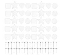 DECHOUS 40 Sets Plastic Candle Cups for DIY Candle Making with Wicks Round Square Heart Star Shapes Stable Burning for Table Centrepiece Decoration and Festive Occasions