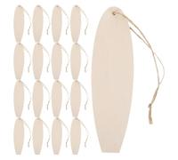 DECHOUS 40Pcs DIY Wooden Surfboard Blanks 163X48Mm Nautical Summer Wood Craft Pieces Twine for Wall Hanging Beach Decor and Painting Projects