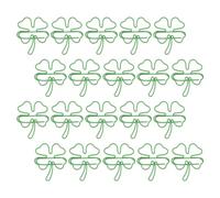 DECHOUS 40pcs Green Clover Shaped Decorative Metal Paper Clips for DIY Projects and Wedding Invitations, Cute Shaped Paperclips Resistant to Bending and Breaking, for Saint Patrick Party
