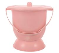 DECHOUS 4l Plastic Urine Bucket with Lid for Pregnant Women and Grandparents, Easy to Wash Practical Round Spittoon Potty with Flat Base for Bedroom Use