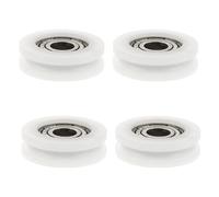 DECHOUS 4pcs 21mm Nylon U Groove Pulley Wheel with Steel Bearing for Sliding Side Door Roller, Window and Wardrobe Door Hardware Replacement