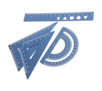DECHOUS 4pcs Aluminum Alloy Ruler Set with Precise Measurement, Multifunctional Metal Drafting Tools Including Triangle Rulers and Protractor, for Students and Engineers at Home or School