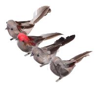 DECHOUS 4pcs Artificial Feathered Birds Bird Decoration Props 3.94x1.38x2.17 Inch Foam Material Decorative Ornaments for Home Decoration and Easter Random Color