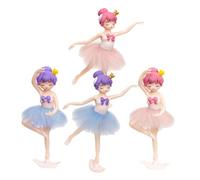DECHOUS 4pcs Creative Ballerina Cake Toppers Made of Pvc, Ballet Girl Desktop Statues Adding Warm Atmosphere and Unique Decoration for New Year and Housewarming
