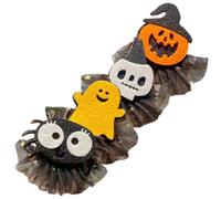 DECHOUS 4pcs Creative Halloween Pumpkin Hair Clip for Women with Metal and Mesh Veil Material, for Theme Parties and Taking Creative Pictures, Stylish Holiday Barrettes Hair Accessories