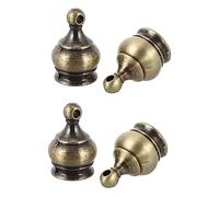 DECHOUS 4pcs Decorative Lamp Finials for Harvard Style Floor and Table Lamps Antique Green Screw Caps for Lampshades Light Knob Decor