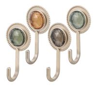 DECHOUS 4pcs Hand Towel Hanger Adhesive Hook Luxurious Rhinestone Design Plastic Wall Mounted Not Easy to Get Deformed for Kitchens Behind Doors Random Color