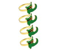 DECHOUS 4pcs Irish Holiday Napkin Elegant Serviette Buckles for Patrick's Day Table Decor Resistant Napkin Holders for Parties and Gatherings