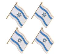 DECHOUS 4pcs Israel Flag Metal Badge Pin with Unique Design and Alloy Material, Versatile Decoration for Party Decorations and Formal Wear, Creative Lapel Brooch for Jackets and Backpacks