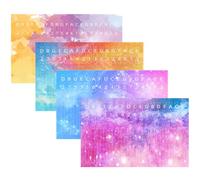 DECHOUS 4pcs Kalimba Piano Note Stickers for Beginners, 17-note Colorful Thumb Piano Scale Stickers with Galaxy, Watercolor, and Orange Blue Designs, Musical Learning Accessory for Finger