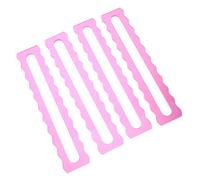 DECHOUS 4pcs Mahjong Auxiliary Set Clear Acrylic Mahjong Helper Rule Assistant Good Luck Line Marker Good Luck Rules Guide Scalloped Helper Rosy