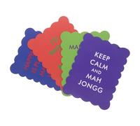 DECHOUS 4pcs Mahjong Tile Shuffler Pvc Mixing Cards Game Wavy Edge Design Humorous Proverbs Mahjong Accessories for Playing Social Games