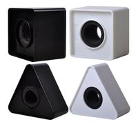 DECHOUS 4pcs Microphone Flag Cube for Interviews and Conferences Lightweight Portable Mic Logo Covers in Black and White Versatile Microphone Flag Station for Tv Reporting Hosting