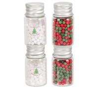 DECHOUS 4pcs Miniature Dollhouse Christmas Candy Cookies Lovely Mini Xmas Kitchen Decor Props for Doll Mini Sweets Jar Accessories for Holiday Scene