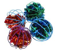 DECHOUS 4pcs Noisy Paper Ball Toy Cat Kitten Toys Crinkle Balls Interactive Indoor Cat Chasing for Pet Random Color