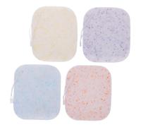DECHOUS 4Pcs Portable Facial Sponges Thickened Face Scrubbers for Cleansing and Makeup Removal Soft Water-absorbing Sponges for Women and Handy Lightweight Exfoliating Face Wash Pads