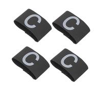 DECHOUS 4Pcs Professional Football Captain Armbands Comfortable Breathable Arm Bands for Soccer Team Leaders Lightweight Black Bands for Adult and Youth Training