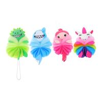 DECHOUS 4pcs Quick-Drying Pe Bath Skin Scrubber Balls for Shower Use, Easy to Operate Exfoliating Foaming Scrubbers for Body Cleaning and Fun Bath Accessories