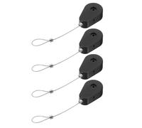 DECHOUS 4pcs Retractable Cable Lock Box with Telescopic Steel Wire and Plastic Case, Anti-Theft Protection for Valuables and Gaming Controllers, for Homes and Drawers, Resists Pulling