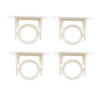 DECHOUS 4Pcs Self Adhesive Plastic Curtain Pole Hangers No Drill Curtain Rod Brackets Rotatable Drapery Hook Holders for Kitchen Towel Rail and Door Use