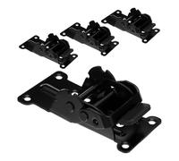 DECHOUS 4pcs Self-Locking Folding Hinges in Black Cold-Rolled Steel with 90 Degree Locking Angle, Sturdy Table Leg Support Brackets for Home Projects and Workspace, Effortless Folding