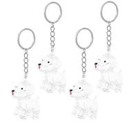 DECHOUS 4pcs Transparent Pet Hair Memorial Keepsake Keychain for Dog Owners Secure Storage Stylish Clear Pendant for Puppy Hair Preservation and Emotional Bond
