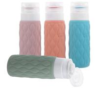 DECHOUS 4pcs Travel Silicone Bottle Squeezy Lotion Containers Empty Refillable for Toiletries Outdoor Use
