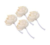 DECHOUS 4Pcs White Peony Reed Diffuser Flower Refills, Tetrapanax Paper | Layered Petal Design, Fragrance Oil Leakage Prevention, Consistent Aroma Release, Home and Bookshelf Display