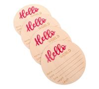 DECHOUS 4pcs Wooden Birth Sign Card Nursery Announcement Name Prop for Newborn Arrival and Christening Decorations