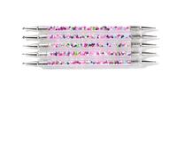DECHOUS 5 Pcs Double-ended Nail Art Dotting Pen Set with Rhinestone and Handle Dual Size Precision Painting Brushes for Polish and Nail Accessories for Women’s Manicure and DIY Designs