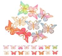 DECHOUS 50pcs Colorful Butterfly Charms for DIY Jewelry Making Cute Decorative Butterfly Charms for Bracelets and Crafting Multi-colored Pendants for Wedding and Craft Random Color