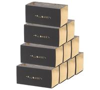 DECHOUS 50pcs Halloween Hollow Candy Container Treat Box in Black Iridescent Paper with Smooth Exterior and Portable Pumpkin Shape, for Halloween Parties and On-the-go Snacking