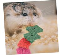 DECHOUS 50pcs Natural Loofah Chewing for Small Pets Molar Slices for Rabbits Hamsters Guinea Pigs Safe Edible Chew Treats to Promote Dental Health and Play Enrichment Random Color