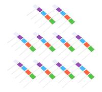 DECHOUS 50Pcs Outdoor Ground Marker Flags Set with Stakes, Vinyl Utility Marking Flags for Landscaping, Property Line Survey, Irrigation System, and Garden Boundary, Multi-Color (Blue,