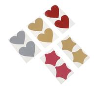 DECHOUS 50pcs Paper Scratch Off Stickers with Peel and Stick Function, Assorted Colour Star and Heart Shapes, Creative Secret Protection Labels for Business and Gender Reveal Crafts