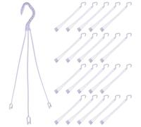 DECHOUS 50pcs Plant Load Hooks Plastic Hanging Flower Plant Holders White Plastic for Flower Pots, Living Rooms and Balconies, Easy Installation, Good Load-Bearing Capacity