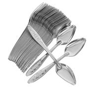 DECHOUS 50pcs Stainless Steel Parrot Feeding Spoons Hand-rearing Utensils for Birds Chicks Animals Easy-clean Precise Feeding Scoops for Exotic Bird Care