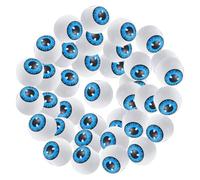 DECHOUS 50pcs Wood Beads Eyeball Pattern Wood Beads Creative White Wooden Spacer Comfortable to Touch Not Easy to Break for Handmade Decoration