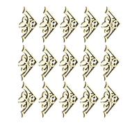 DECHOUS 50pcs Wooden Slices Wooden Corner Embellishment Beige Wood with Unique Design Versatile Application Easy to Use for DIY Projects and Home Decor Projects
