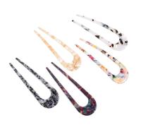 DECHOUS 5pcs Acetate Sheet Hair Forks U-shaped Hairpins Simple Headdress Chic Design Easy to Use Not Easy to Be Broken Party Hair Accessories for Women Random Color